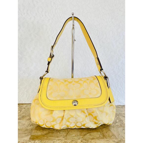 Coach Handbags - Vtg COACH yellow jacquardeayher Hobo Bag small shoulder bag Y2K F13739